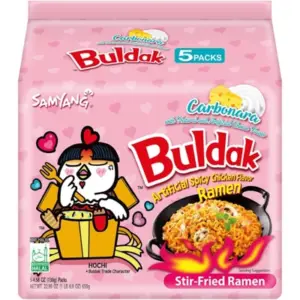 Buldak Samyang Noodles Carbonara VE: 8 Stück x 5 Pack x 130g