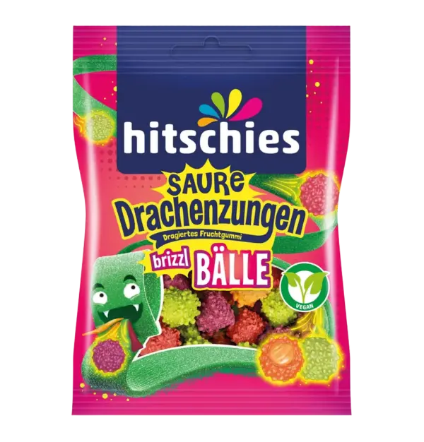 Hitschies Saure Drachenzungen brizzl Bälle VE: 20 Stück a 100g