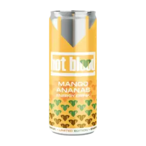 Hot Blood Energy Mango-Ananas VE: 24 Dosen a 0,25l