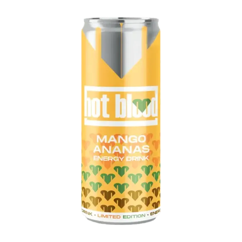 Hot Blood Energy Mango-Ananas VE: 24 Dosen a 0,25l