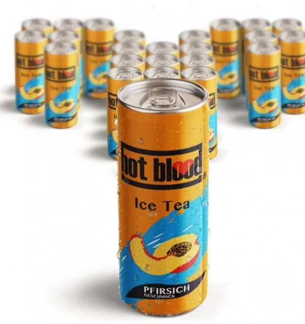 Hot Blood Ice Tea Pfirsich VE: 24 Dosen a 0,33l